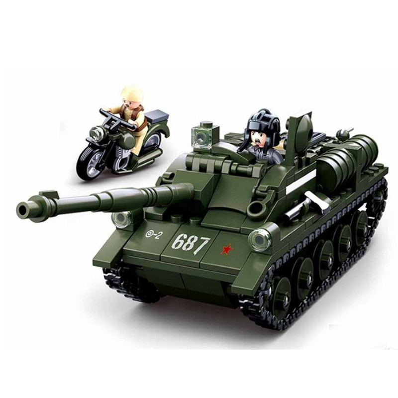 Other :: Toys :: Sluban Army WW2 M38-B0853 Allied Jeep and anti-aircraft gun